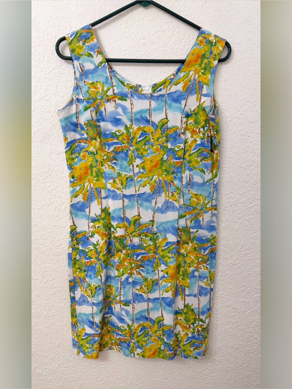 Vintage 90s Jams World "Coco Palm" Sleeveless Rayon Hawaiian Dress - S
